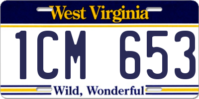 WV license plate 1CM653