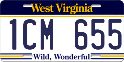 WV license plate 1CM655