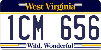 WV license plate 1CM656