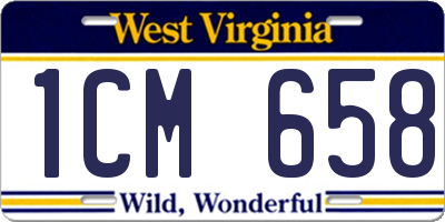 WV license plate 1CM658