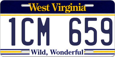 WV license plate 1CM659