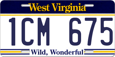 WV license plate 1CM675