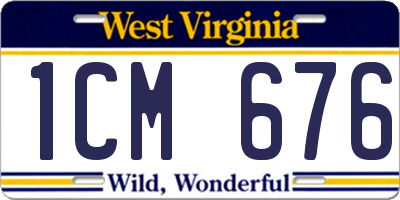 WV license plate 1CM676