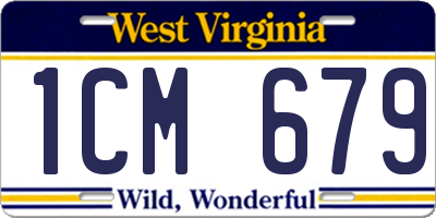 WV license plate 1CM679