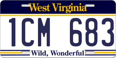 WV license plate 1CM683
