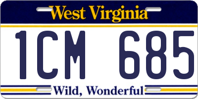 WV license plate 1CM685