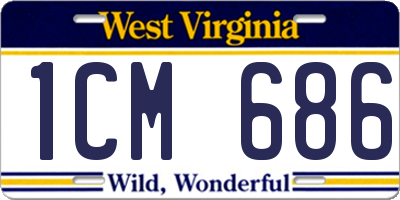 WV license plate 1CM686