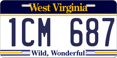 WV license plate 1CM687