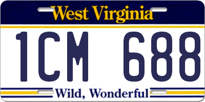 WV license plate 1CM688