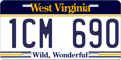 WV license plate 1CM690