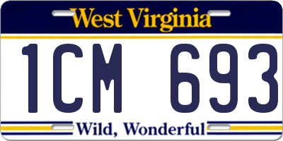 WV license plate 1CM693
