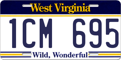 WV license plate 1CM695
