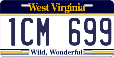 WV license plate 1CM699