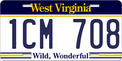 WV license plate 1CM708