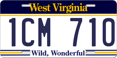 WV license plate 1CM710