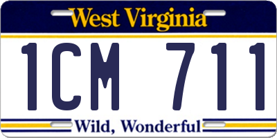 WV license plate 1CM711