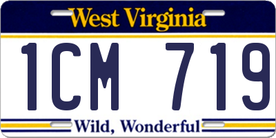 WV license plate 1CM719