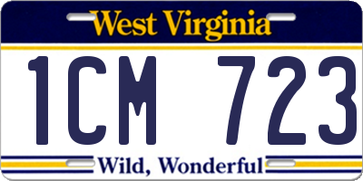 WV license plate 1CM723