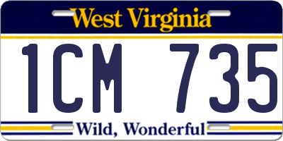 WV license plate 1CM735