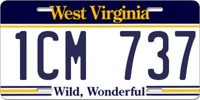 WV license plate 1CM737
