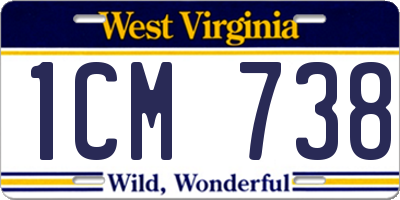 WV license plate 1CM738