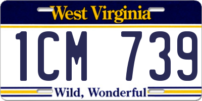 WV license plate 1CM739