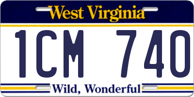 WV license plate 1CM740