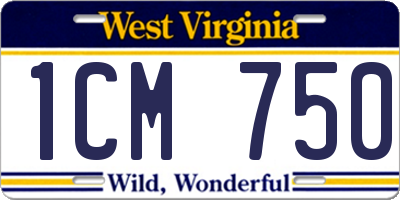 WV license plate 1CM750
