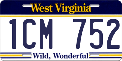 WV license plate 1CM752