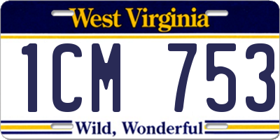 WV license plate 1CM753