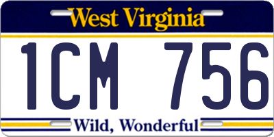 WV license plate 1CM756