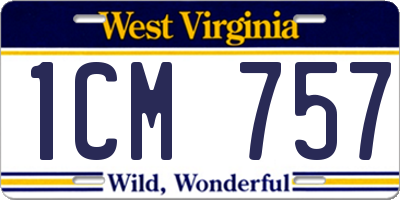 WV license plate 1CM757