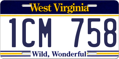 WV license plate 1CM758