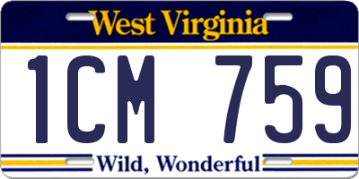 WV license plate 1CM759