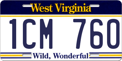 WV license plate 1CM760
