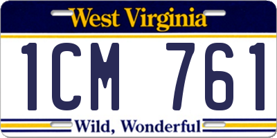 WV license plate 1CM761