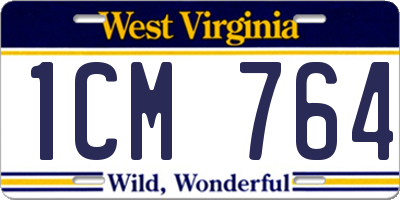 WV license plate 1CM764