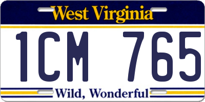 WV license plate 1CM765