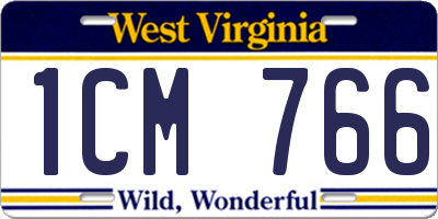 WV license plate 1CM766