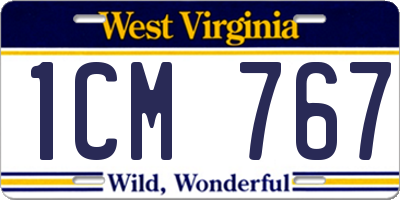 WV license plate 1CM767