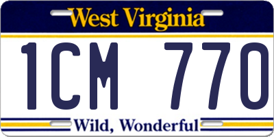 WV license plate 1CM770