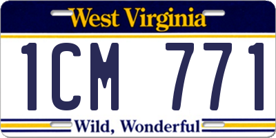 WV license plate 1CM771