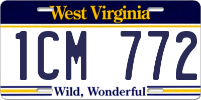 WV license plate 1CM772
