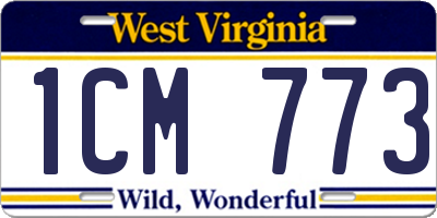 WV license plate 1CM773