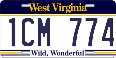 WV license plate 1CM774