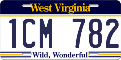 WV license plate 1CM782