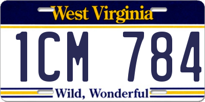WV license plate 1CM784