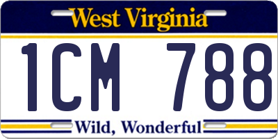 WV license plate 1CM788