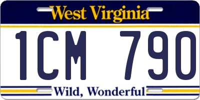 WV license plate 1CM790