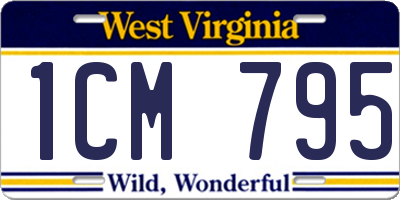 WV license plate 1CM795